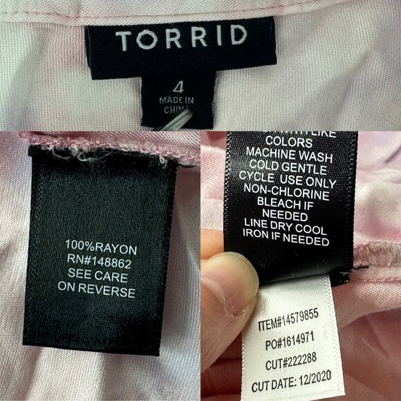 Torrid Lizzie Rayon Twill Button-Up Long Sleeve Shirt Womens size 4x Tie Dye - Picture 8 of 10